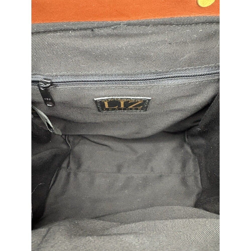 Vtg Liz Claiborne Leather Doctor Bag Satchel Purse Cognac Brown Top Handle - Picture 10 of 16